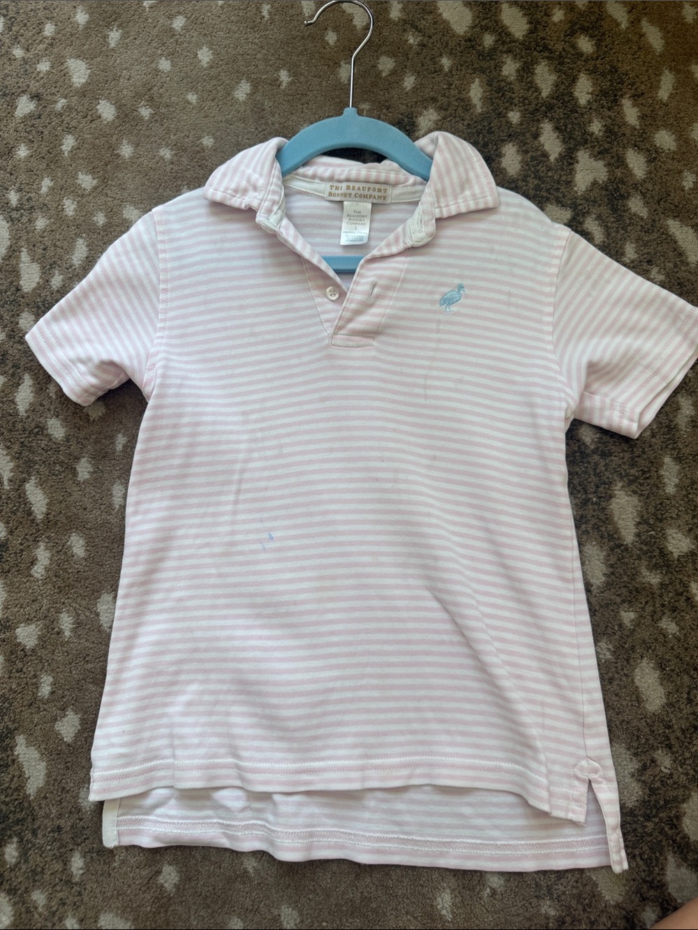 The Beaufort Bonnet Company Light Pink & White Striped Polo for Kids